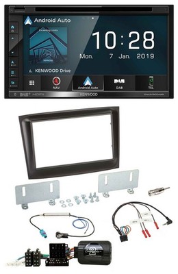 Kenwood DAB TMC USB 2DIN Lenkrad Bluetooth Navigation für Fiat Doblo ISO Can-Bus