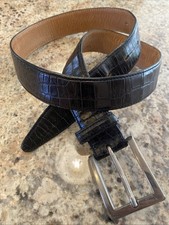 Banana Republic Genuine Leather Made In Italy Size 30 Black Textured Belt