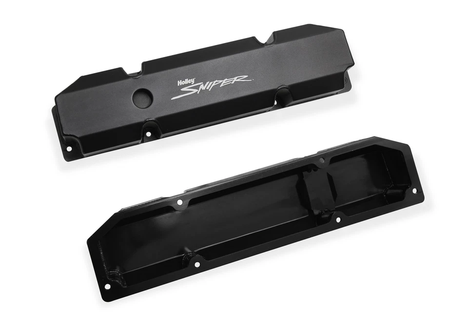 Holley Sniper 890005B Fabricated Aluminum Valve Covers - Short Bolt - Black - Image 4 of 4