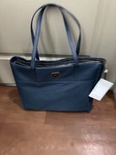 NEW   Freshly Picked Everyday Tote Diaper Bag Blue Faux Leather Insulated Pocket