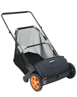 Garvee 21-Inch Push Lawn Sweeper 3.5 Cu. Ft. Hopper Collector 4 Spinning