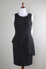 ELIZA J NWT $158 Rhinestone Embellished Peplum Layered Pencil Dress Size 12