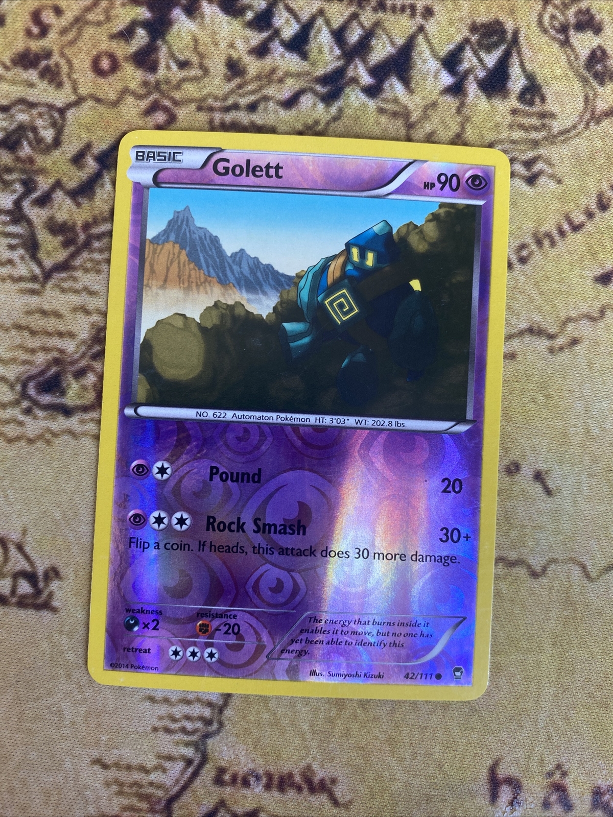 Pokemon - Golett - 42/111 - XY Furious Fists - Reverse Holo  - NM/M - New
