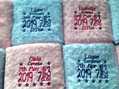 PERSONALISED BABY BLANKET EMBROIDERED SOFT FLUFFY GIFT - Imagen 8 de 42