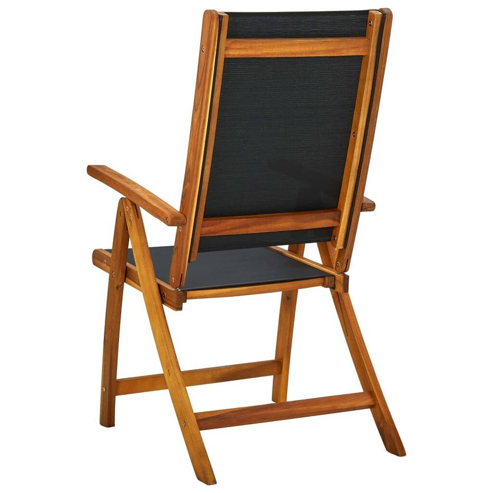 NNEVL Folding Garden Chairs 4 pcs Solid Wood Acacia and Textilene eBay