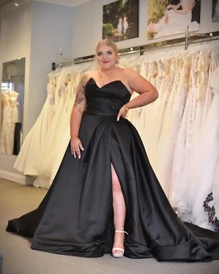 Black a line wedding dress deals
