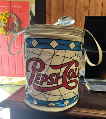 Vintage 1953 Logoed Pepsi Cola Soda Vinyl Advertising Tote / Beach Bag!  NOICE!!