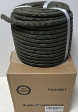 Yuzenet Braided Polyester Rope 100 3/8 Olive Green NEW
