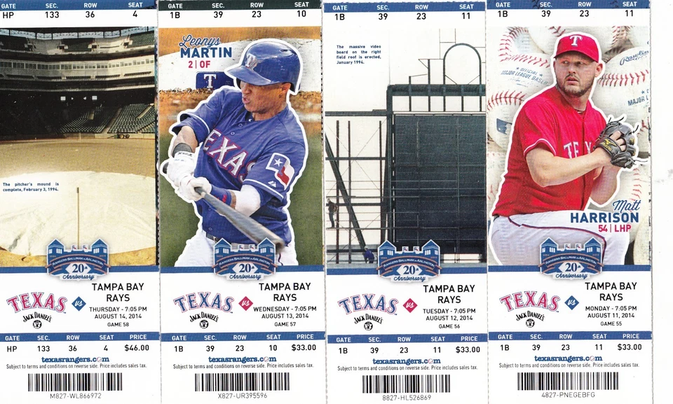 2014 TEXAS RANGERS PICK YOUR GAME DARVISH 2ND HALF TICKET STUB MANY DATES - Image 3 of 4
