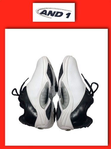 And1 AND 1 Athletic LEATHER Boys White Blue Sneakers Size USA Youth 4 - Picture 7 of 8