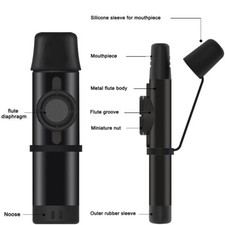 Metal Kazoo, Adjustable Tone Mouthpiece with Cover for Music Lovers/Beginners