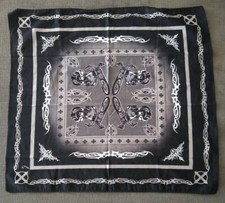 Bandana Handkerchief MOTORCYCLES Black  White 21" X 21"