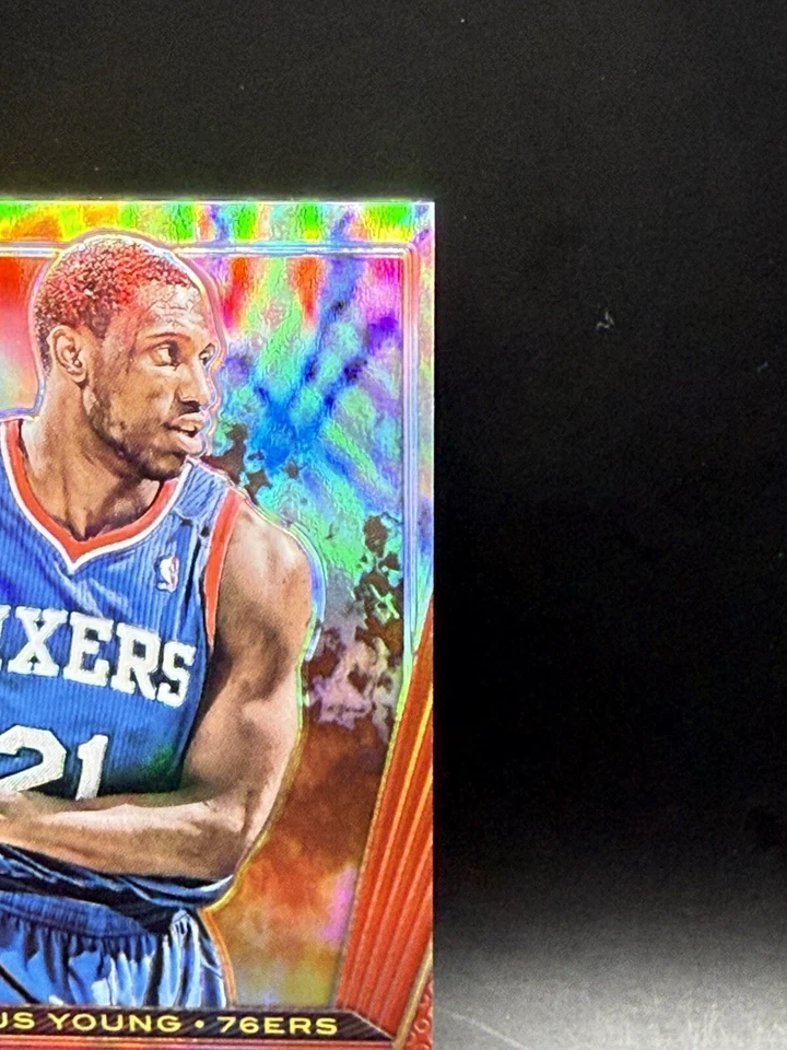 2013-14 Panini Select Red Hot Thaddeus Young 18/25 Holo Refractor NM Sixers RARE - Image 2 of 4