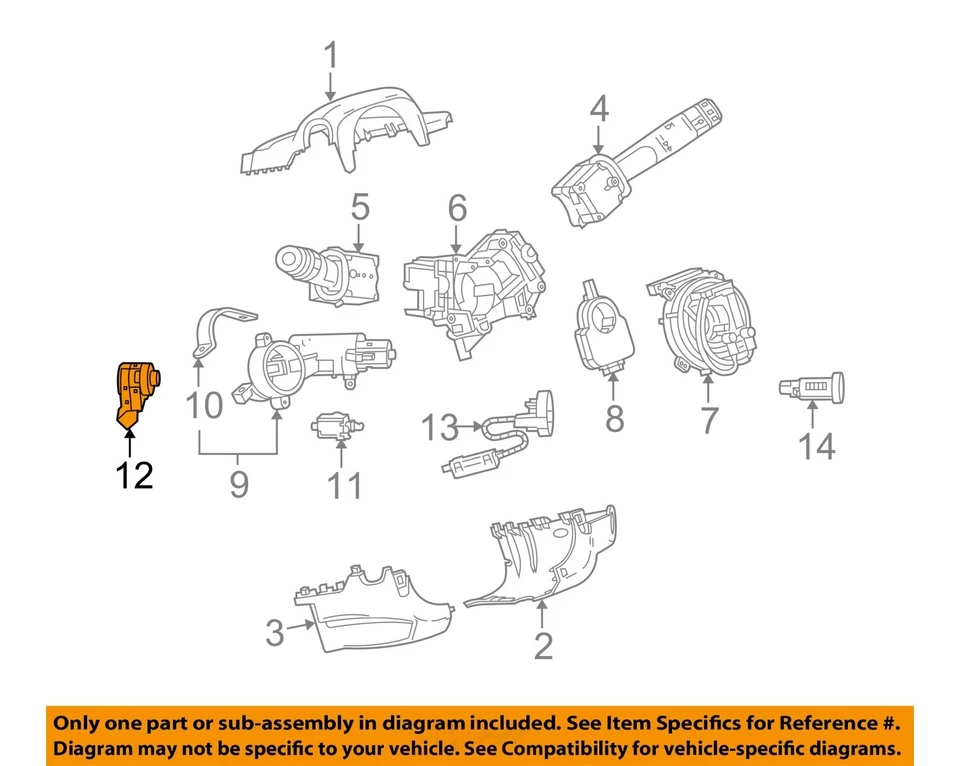 Used Ignition Switch fits: 2014 Chevrolet Cruze  Grade A - Image 3 of 4