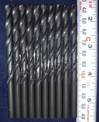 10 X ALFA Drill 1/4'' HS  118° Point Black Oxide HSS Jobber Drills   X 10