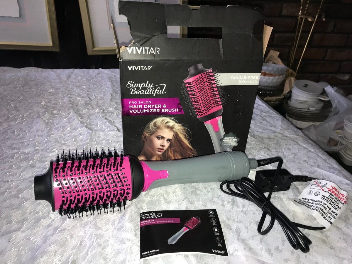 2022 VIVITAR PG8701-GMG Simply Beautiful HAIR DRYER VOLUMIZER BRUSH Open  Box