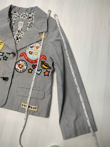 NWT DVF for baby GAP 5 Girl Unisex Applique Patch Blazer Jacket Top Lined READ* - Picture 3 of 14