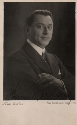 Opera: HANS DUHAN; original autograph on a photo
