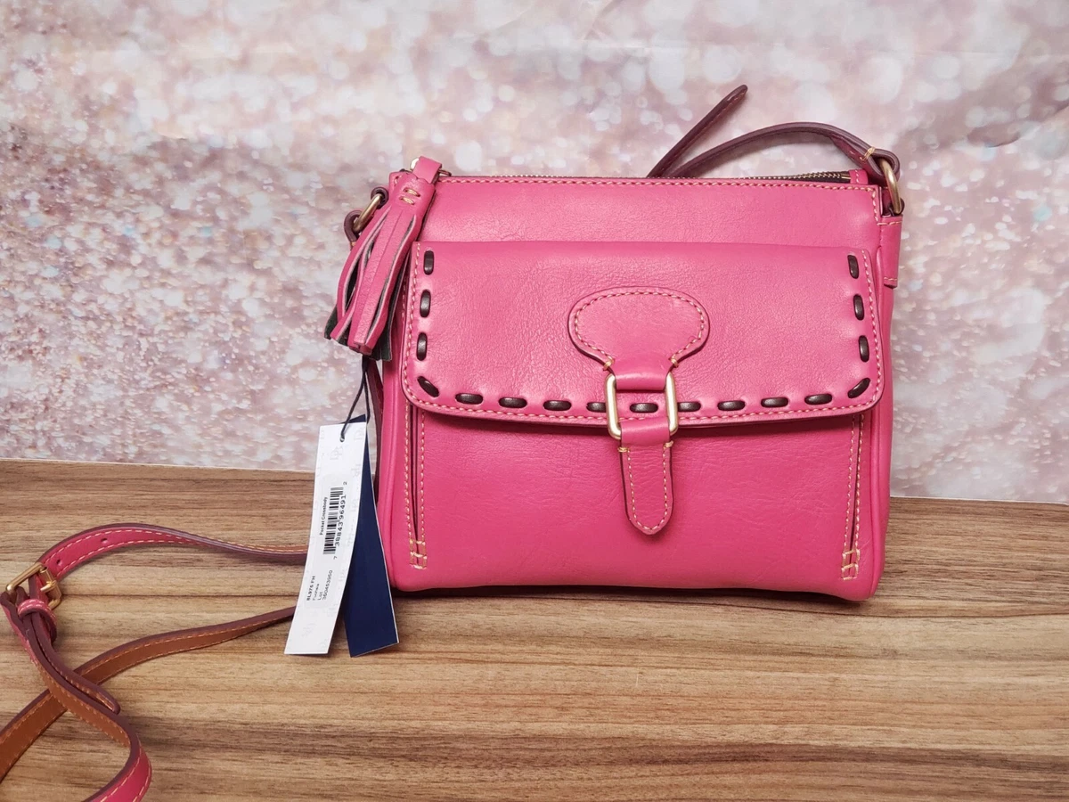 Dooney Bourke Florentine Leather Pocket Crossbody Fuchsia