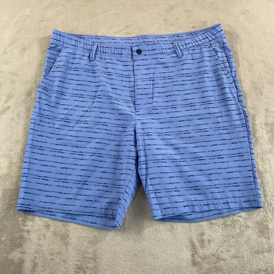 ADIDAS Golf Textured 9-Inch Golf Shorts Men 40 Blue Performance