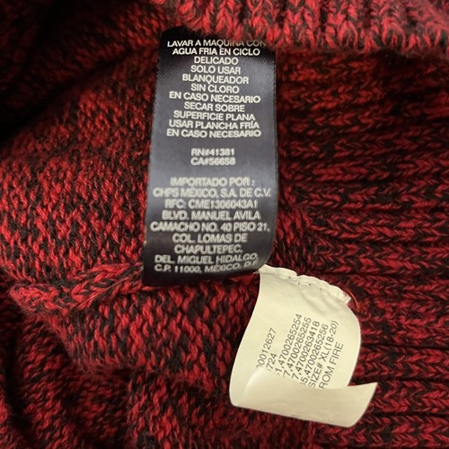 Chaps Sweater Youth XL 18/20 Heather Red Knit 1/4 Zip Long Sleeve Sweatshirt Top - Picture 7 of 7