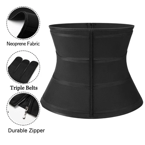 Corsés de entrenamiento de cintura para hombre de 3 correas entrenamiento Cincher adelgazante sauna moldeador corporal - Imagen 5 de 15
