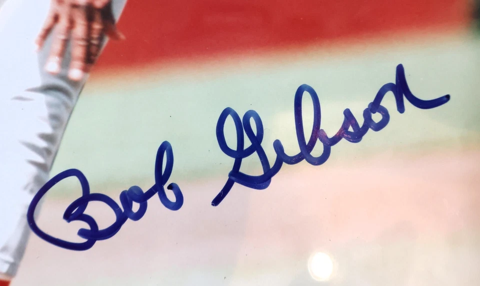 Foto autografiada de Bob Gibson 8x10 enmarcada Beckett certificado de autenticidad Foto 2 de 3