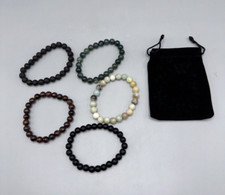 5PCS Natural 8mm Semi-Precious Gemstone Bracelet Set Healing Crystal Bracelets