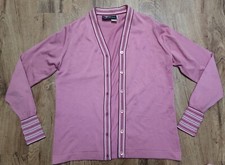 Vtg Womens Givenchy Pink Cardigan Size 38 21.5" Large
