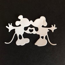 Mickey and Minnie Mouse Kissing die cut embellishments 6 Pcs 1-1/2" x 2-1/2"