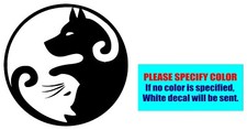 Dog and Cat Yin Yang Vinyl decal sticker Graphic Die Cut Car Truck Window 6"