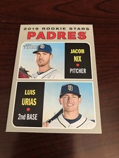 2019 TOPPS HERITAGE PADRES ROOKIE STARS JACOB NIX/LUIS URIAS #262 *Mint* Qty