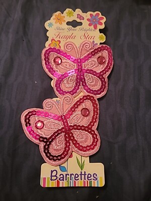 Kayla Star  Barrettes Pink Butterfly