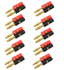 20 Lot Audio Speaker Wire Cable Screw Banana Plug Connector Gold Plated Contact 