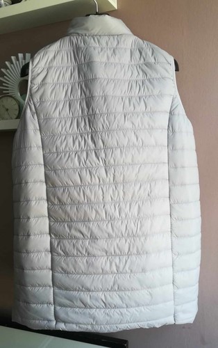 UK16 Plus Funnel Neck Vest Waistcoat Gilet Puffer Long Pocket Purple Oversized - Picture 9 of 15