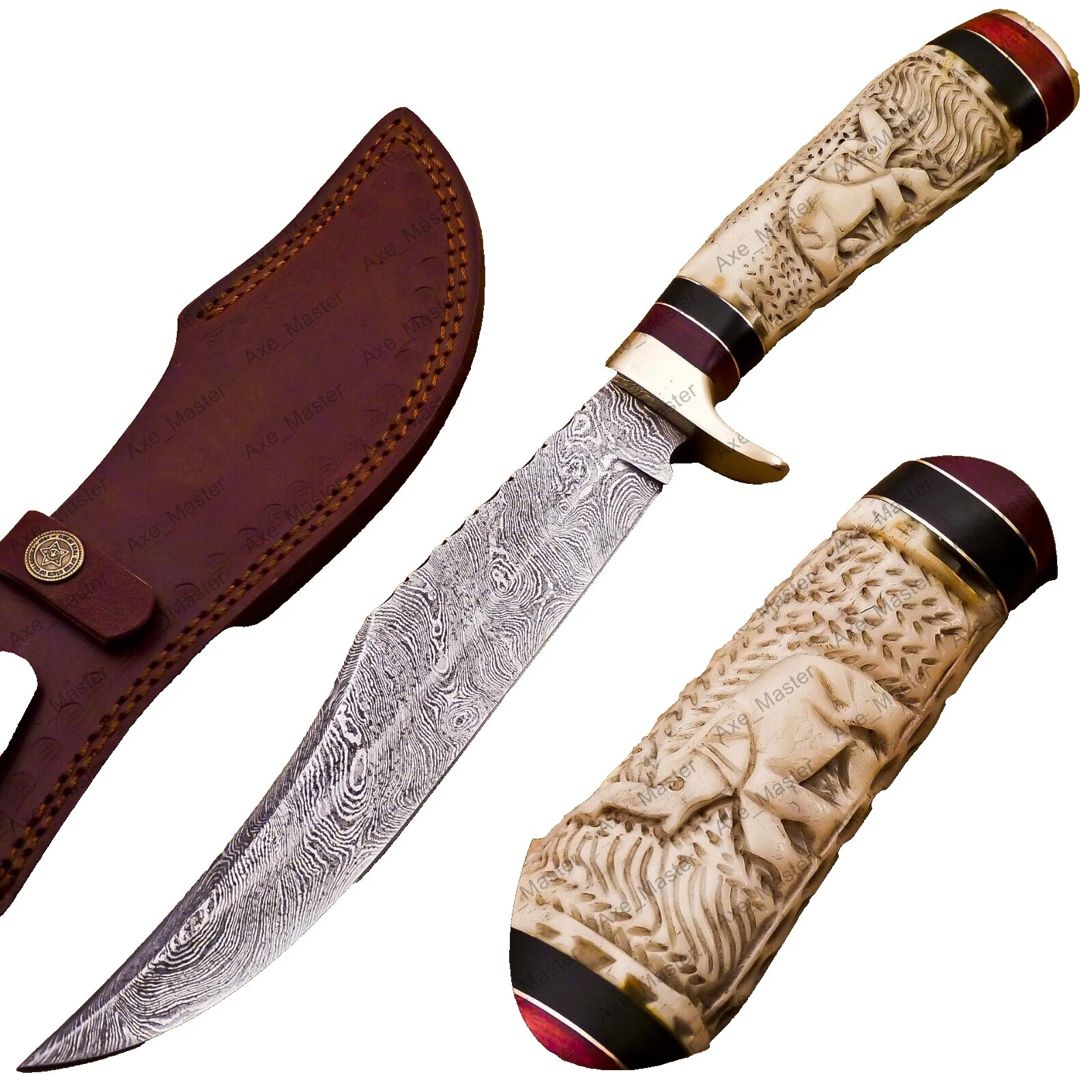 Serrated Bone Handle Collectible Modern Custom & Handmade Fixed Blade Knives