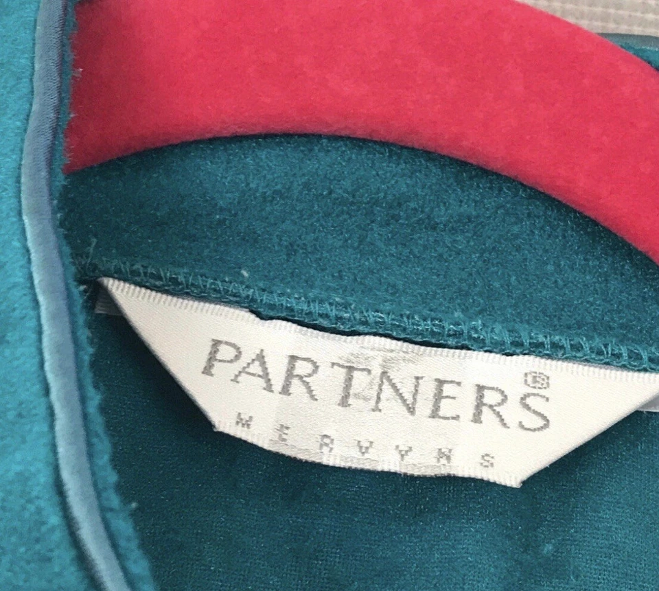 Camisón pijama vintage Partners by Mervyns M verde azulado polar vestido manga larga Foto 4 de 4