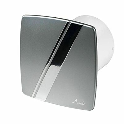 Prostko LTD Silent Bad-Dunstabzugshaube 100 mm mit Timer modern silber/chrom