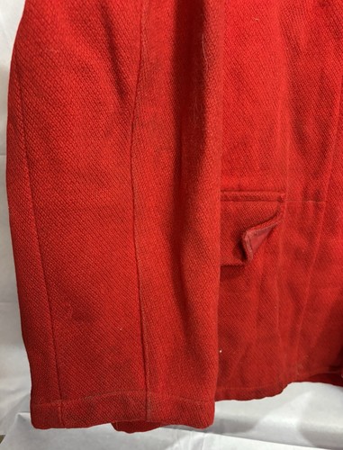 Utica Mackinaw Hunting Jacket Coat Men’s Vintage 1940s Solid Red Wool Sportswear - Picture 7 of 24