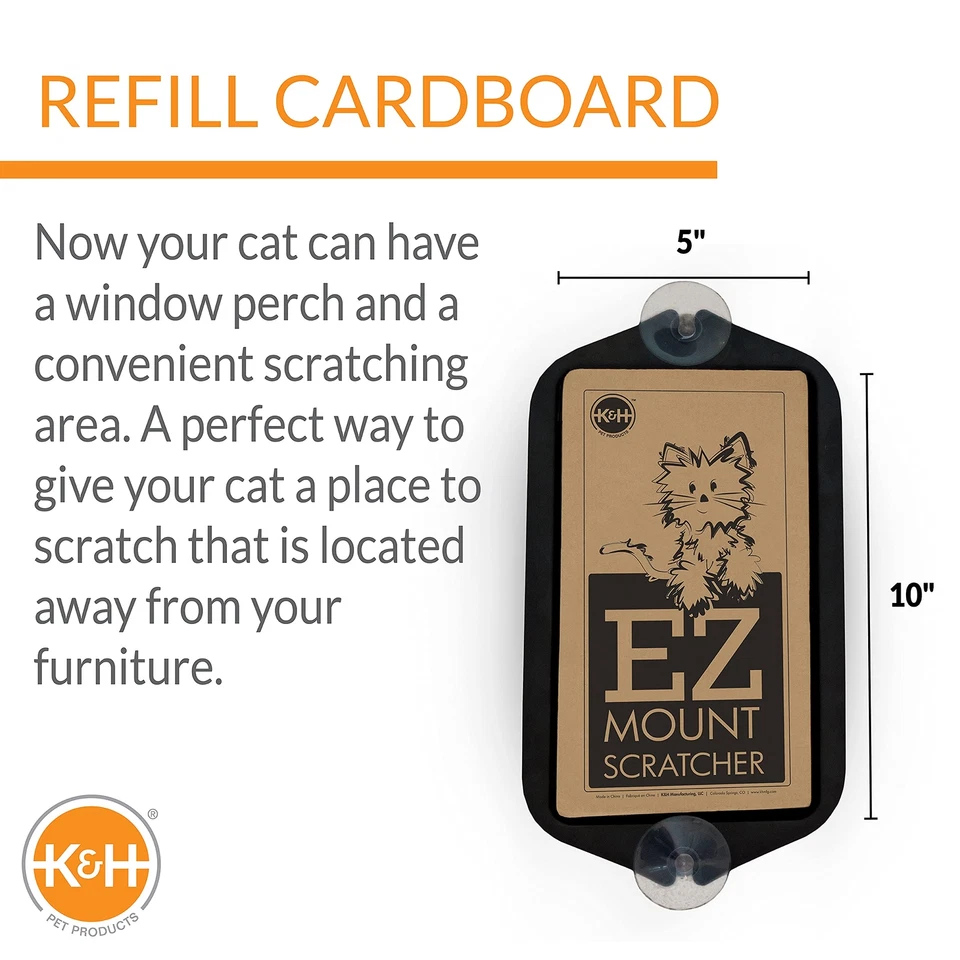 Rascador K&H Pet Products EZ Montaje Ventana Gato Negro 5" x 10" Foto 3 de 4