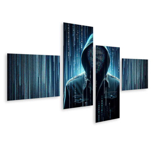 islandburner Bild auf Leinwand Digitaler Phantom Hacker im Cyberspace-Schleier - Bild 1 von 3