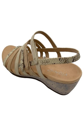 Vionic Multi Strap Wedge Sandals Tess Cream - Picture 2 of 3