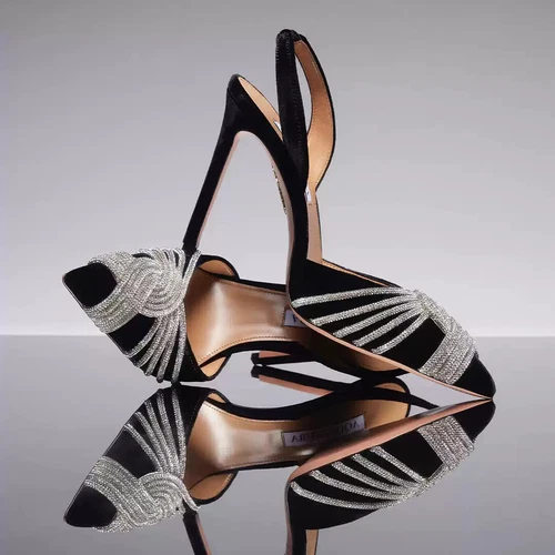 Aquazzura High heel satin pointy sandal lady - Picture 7 of 27