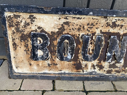 ANTIQUE VICTORIAN CAST IRON ROAD STREET SIGN - BOUNDARY ST - LIVERPOOL - CRICKET - Picture 6 of 8