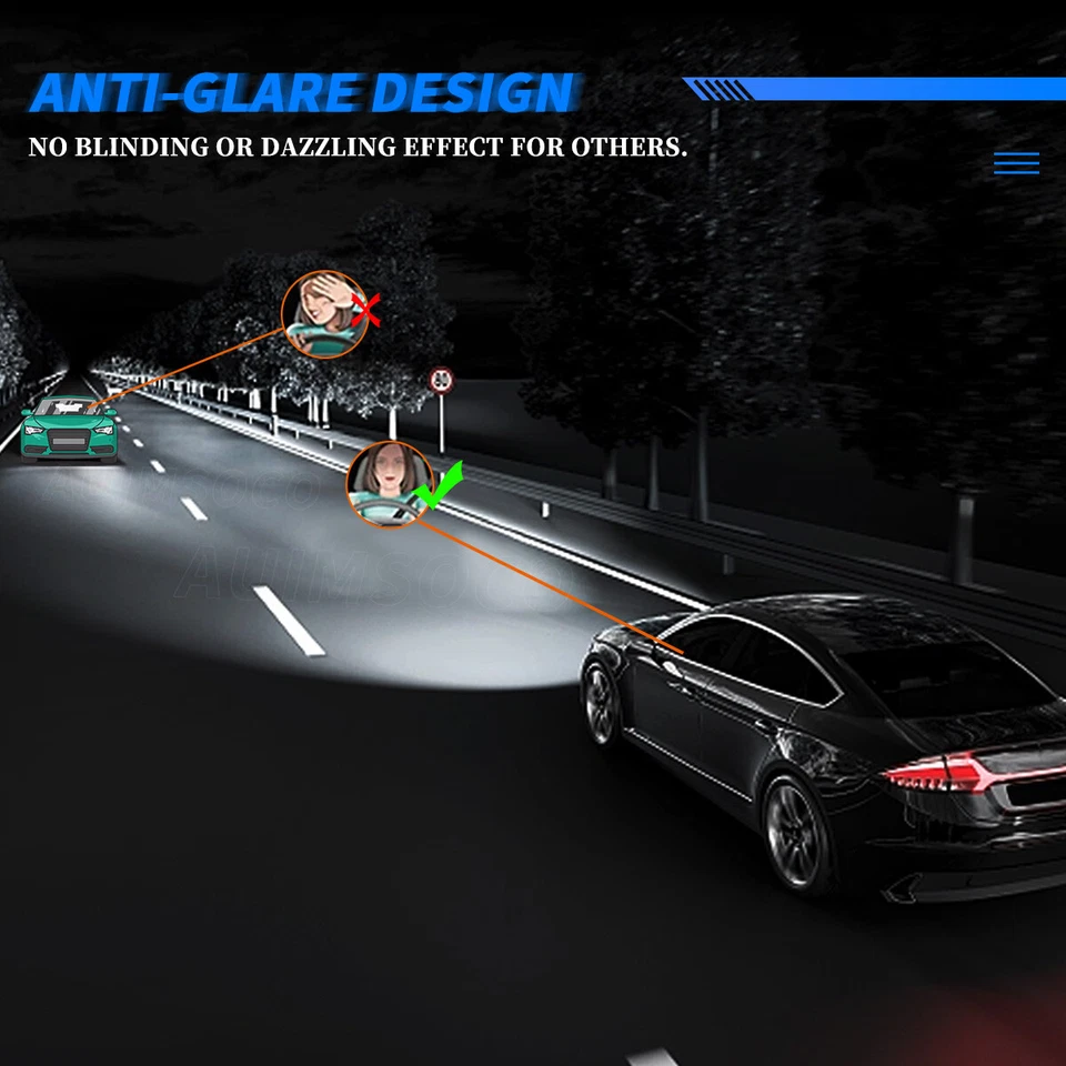 60000LM Bombillas LED súper brillantes haz alto/bajo para Toyota Corolla 1990-1992 Foto 3 de 4