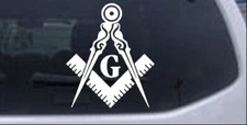 Masonic Freemason Square and Compass Car or Truck Window Laptop Decal Sticker