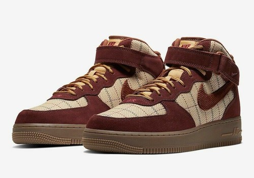 brown checkered air force ones