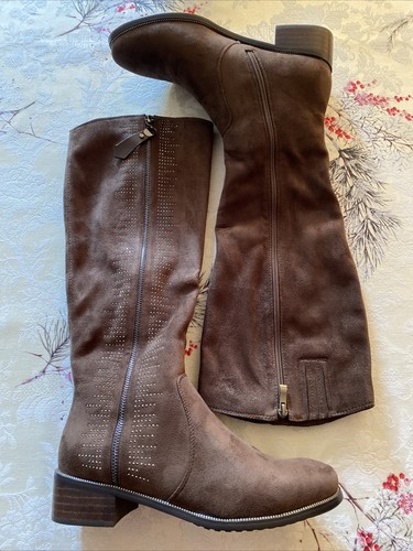KNEE HIGH BOOT SZ 9.5 - 10 AZURA TAUPE NEW CLOSED TOE STYLE BLACKENBURY - Picture 9 of 12