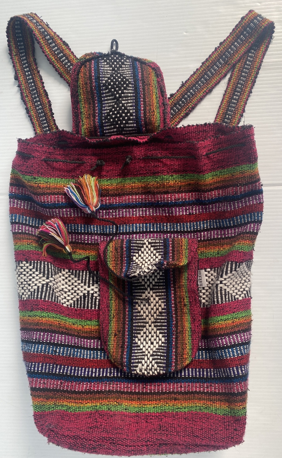 Mexican Blanket Mini Backpack Drawstring Outside … - image 14