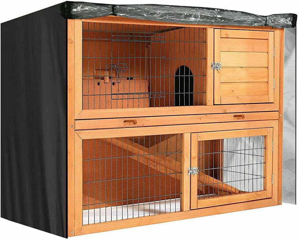Bunny Business Universal Double Hutch Cover, Moisture Resistant Rabbit Hutch Cover 420D,Brown - Image 2